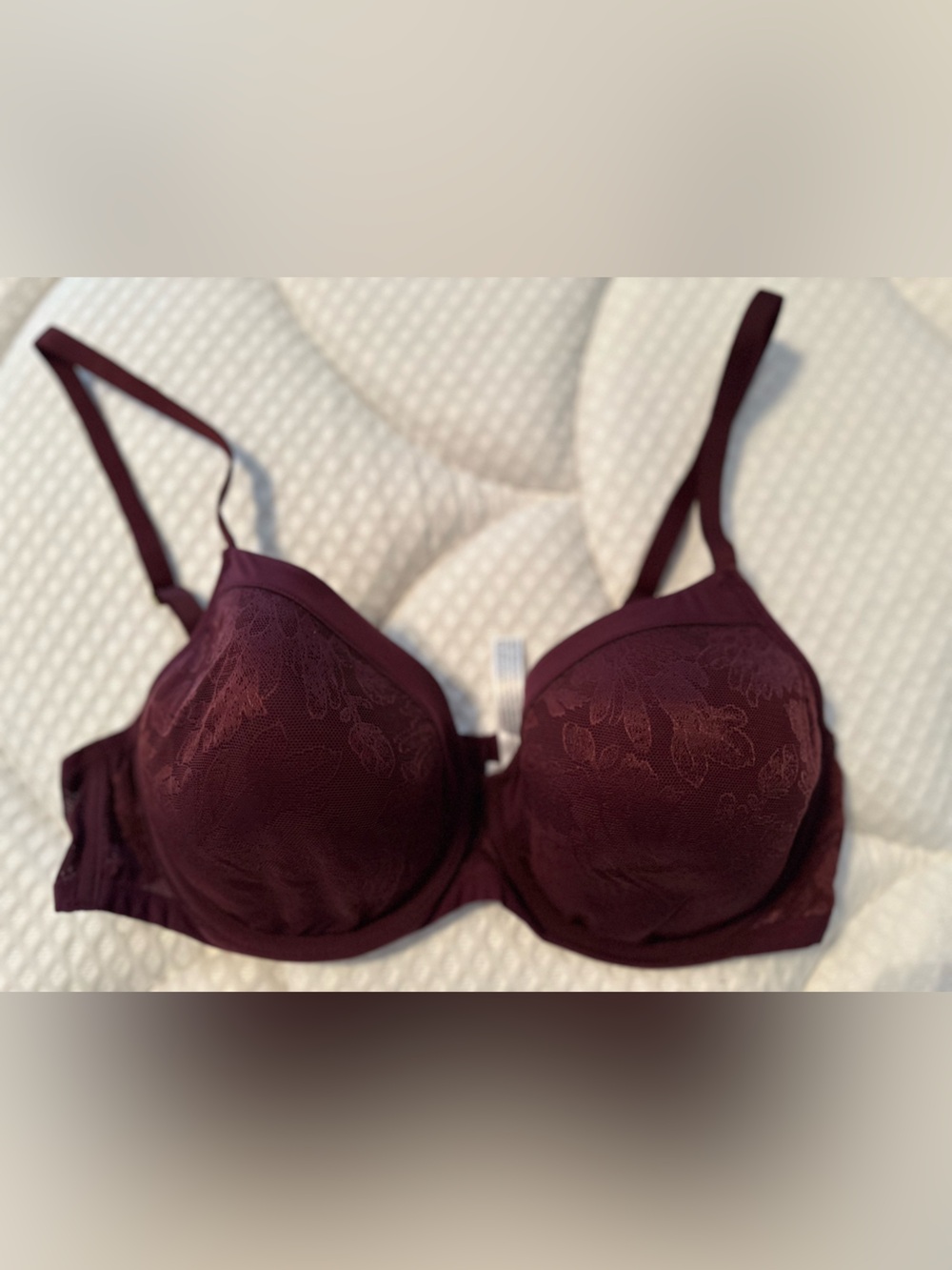 Soma Burgundy Lace lightly lined modern coverage bra